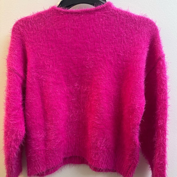 Justice Girls Vibrant Fuzzy V-Neck Sweater - Picture 4 of 5